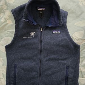 Patagonia Navy Blue Fleece Vest with Allied Minds Embroidery